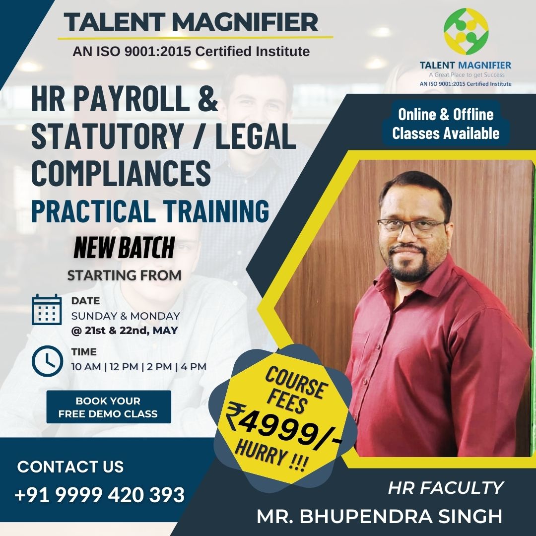 HR Payroll & Statutory & Legal Compliance 4999, Course